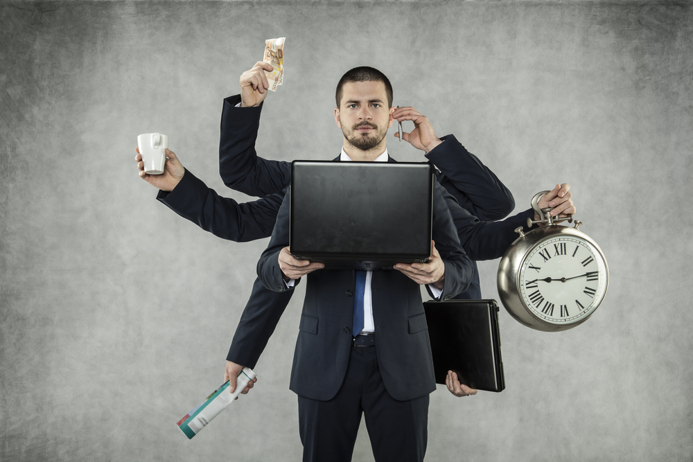 Real estate productivity tips Man multitasking